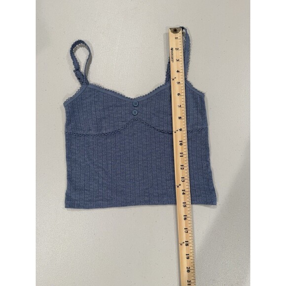 Edikted Crop Tank Top Women XS Cotton Stretch Y2K Babydoll Coquette Romantic - Picture 5 of 6